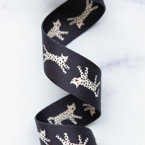 black snow leopard webbing strap for bag making and sewing