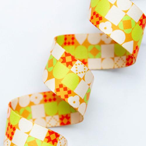 retro geometric goldenrod webbing strap for bag making