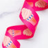 Ice Cream Playful 1.5-inch polyester webbing by Melody Miller featuring colorful ice cream cone motifs on a bright pink background.