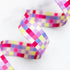 colorful pixel check polyester webbing for bag making and sewing projects