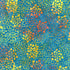 Extra-wide XTonga packed floral batik quilt backing in teal, yellow, and coral tones