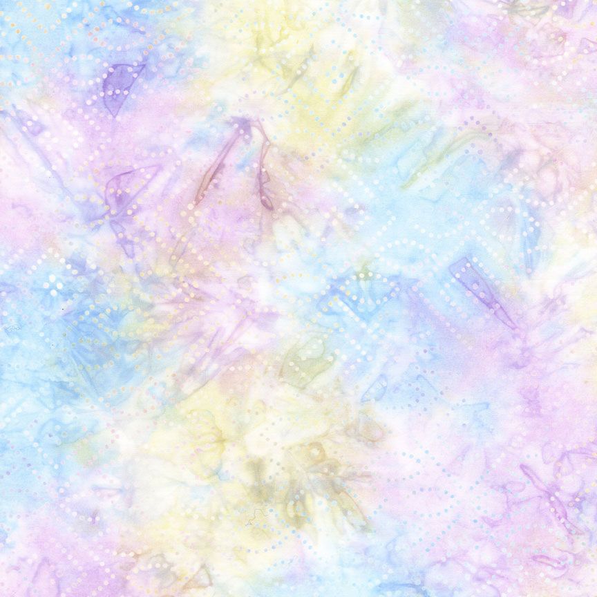 Pastel geometric dot batik fabric in muse colors by Timeless Treasures