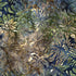 Green and blue floral batik fabric from Tonga Lush Garden by Timeless Treasures
