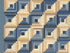 printed log cabin quilt block blue cream cotton fabric by Pam Buda for Marcus Fabrics