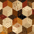 primitive cheddar hexagon patchwork cotton fabric by Pam Buda for Marcus Fabrics