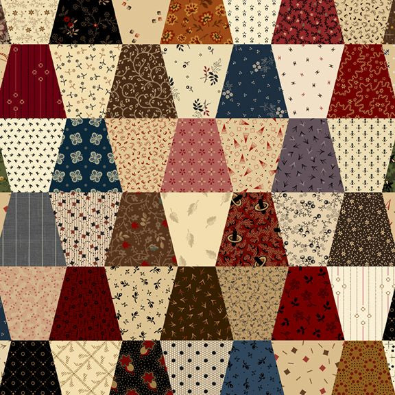 primitive thimble patchwork cotton fabric by Pam Buda for Marcus Fabrics