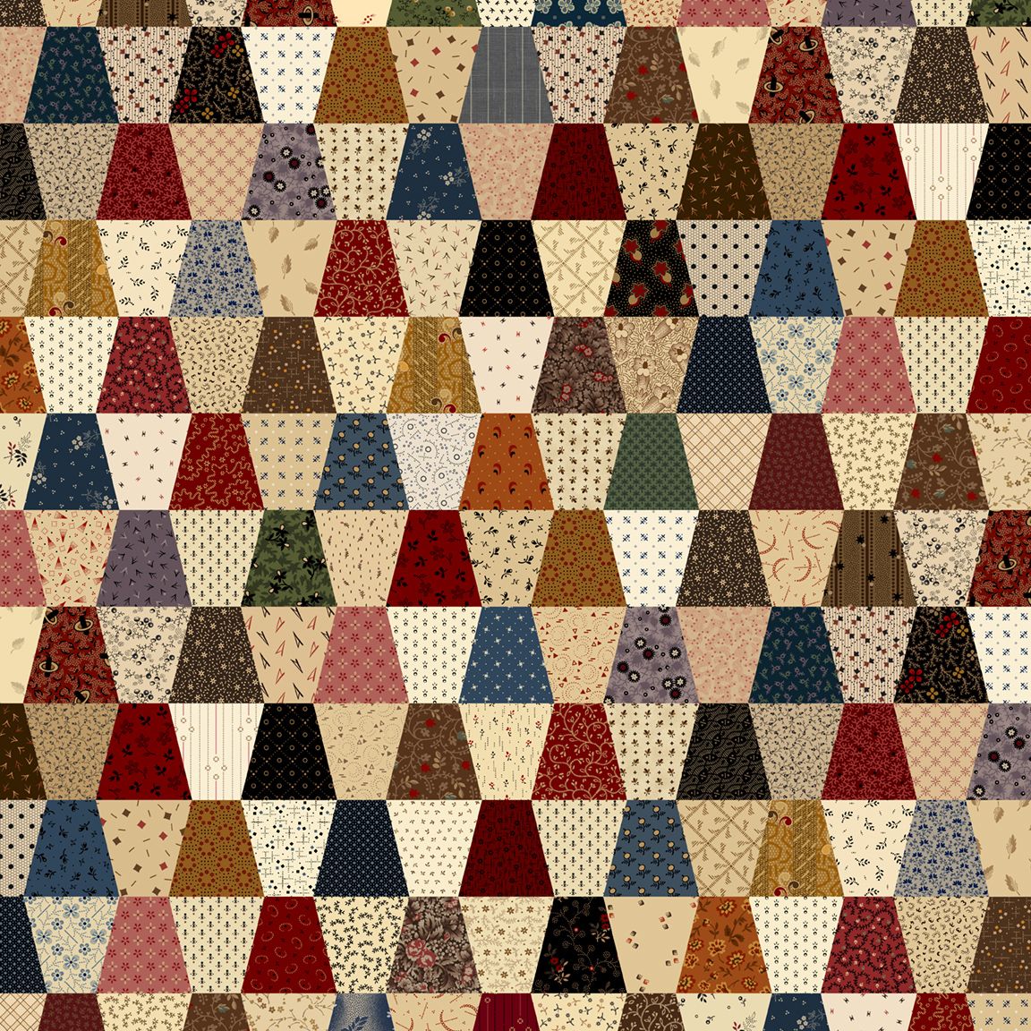 primitive thimble patchwork cotton fabric by Pam Buda for Marcus Fabrics