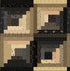 Black Sheep Cottons Log Cabin Black quilting cotton fabric by Pam Buda for Marcus Fabrics featuring faux log cabin quilt blocks made from black, cream, taupe, gray, and brown reproduction prints.