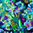 Electric Butterflies 108" wide quilt backing fabric by Timeless Treasures featuring colorful butterflies in teal, purple, green, and yellow on a glowing abstract background.