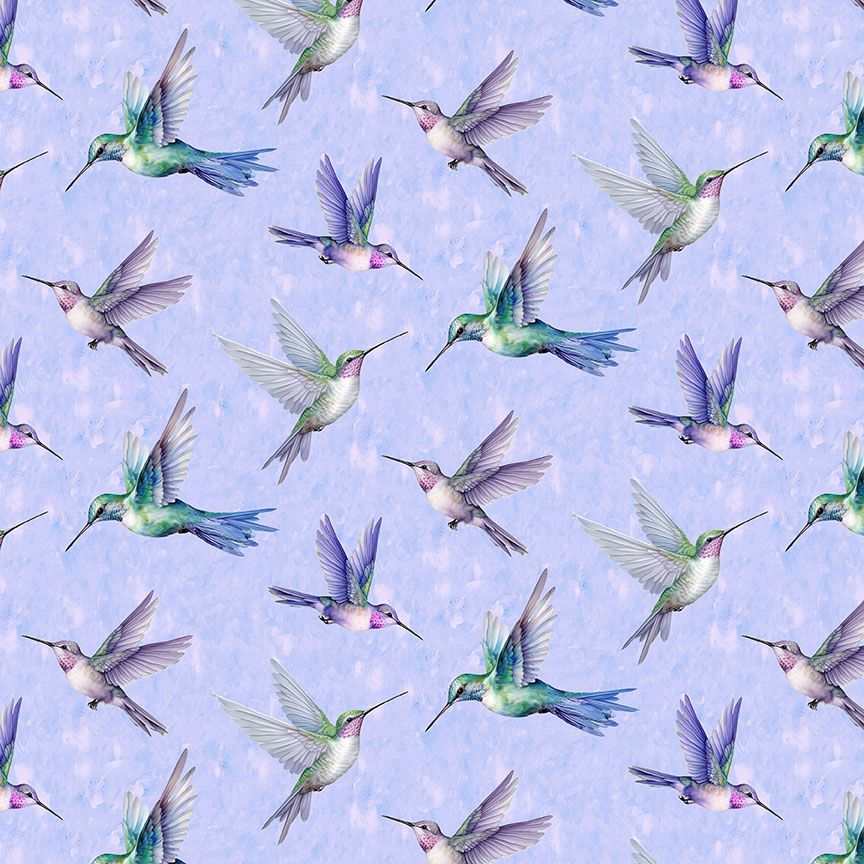 Garden Delight - Flying Hummingbirds Yardage