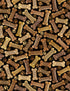 Digital cotton fabric featuring tossed Good Dog dog biscuits and paw prints on a black background by Timeless Treasures.