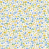 Digital cotton fabric Bee & Bee Kind - Mini Floral Cream by Timeless Treasures featuring small yellow, blue, and cream flowers with green stems on a cream background.