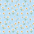 Digital cotton fabric Bee & Bee Kind - Spaced Daisies Sky by Timeless Treasures featuring scattered white daisies with yellow centers on a blue background.
