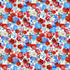 Patriotic red white blue small floral cotton fabric with scattered blossoms