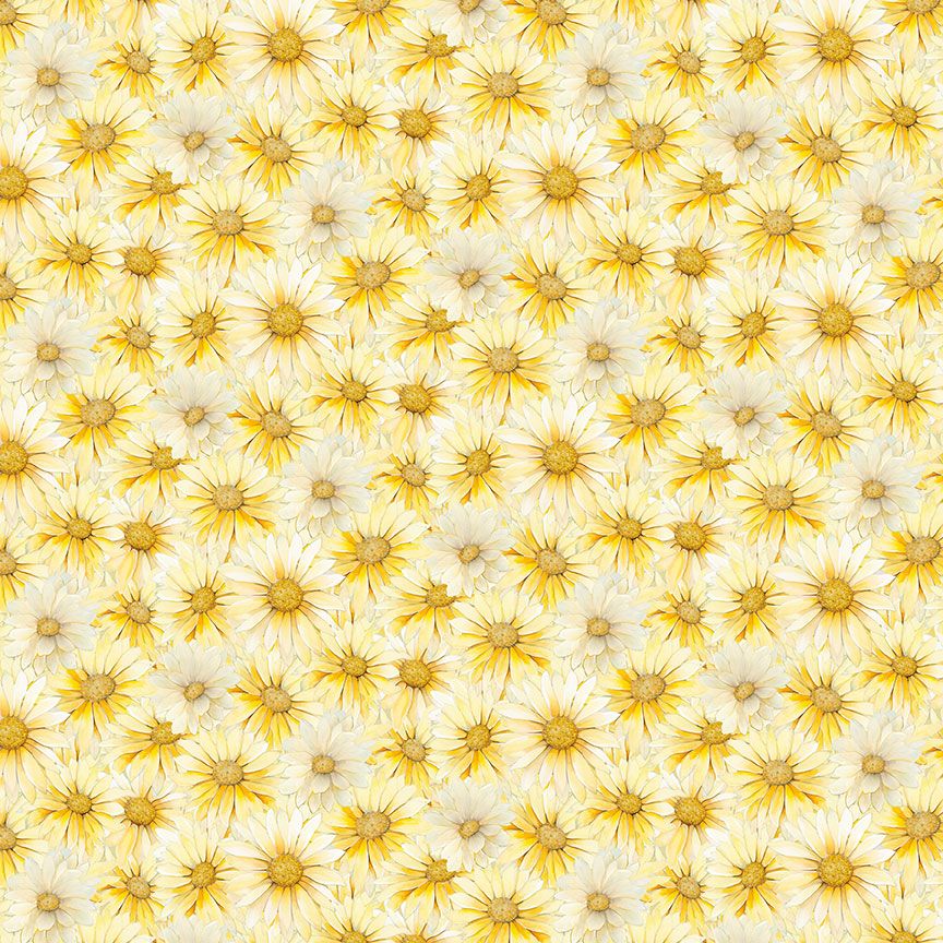Forest Whisper Packed Daisy fabric by Timeless Treasures – 100% cotton quilting fabric with packed daisy floral design.
