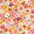 Packed floral cotton fabric with pink peach yellow and cream flowers by Timeless Treasures