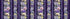 Mystic Meadow digital cotton fabric featuring approximately 11-inch floral stripe panels with lavender, blush, ivory, and purple wildflowers separated by rich purple stripes.