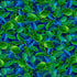 Blue and green painterly leaf fabric with layered botanical foliage by Timeless Treasures