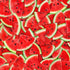 Fresh Fruit Packed Watermelon Slices fabric by Timeless Treasures featuring realistic red watermelon slices with black seeds and green rinds in a vibrant digital print on premium cotton fabric.