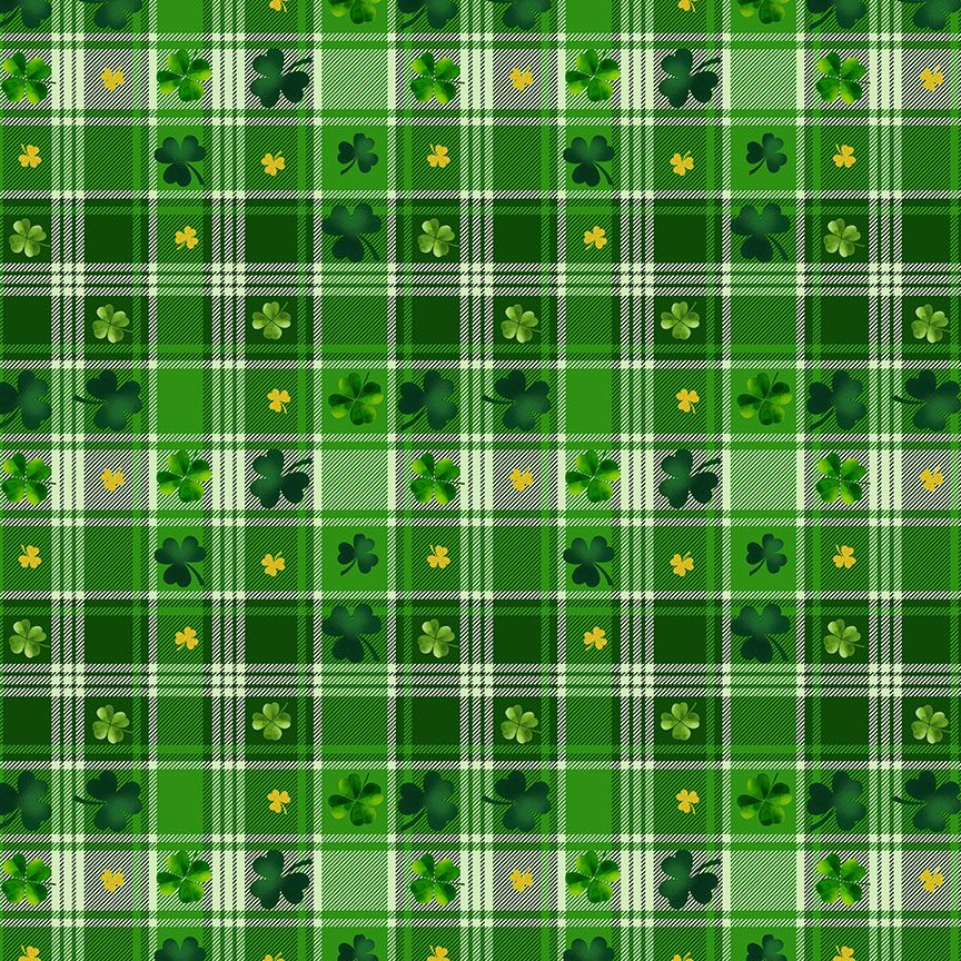 Lucky and I Gnome it - St Patricks Plaid Yardage
