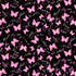 Pink butterflies and breast cancer ribbons with inspirational words on black fabric.