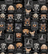 Dog-themed quilts, pet accessories, and gifts made with Dog Mugshots fabric by Gail Cadden for Timeless Treasures