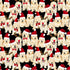 Holiday lab puppies Christmas quilting cotton fabric on black background
