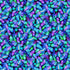 Packed blue, teal, turquoise, and purple butterflies layered across a vibrant cotton fabric background