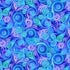 Meadow Bloom Swirl Pattern cotton fabric by Chong-A Hwang for Timeless Treasures featuring vibrant blue, teal, and purple watercolor swirls