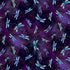 Flying dragonflies on rich purple watercolor texture cotton fabric by Timeless Treasures