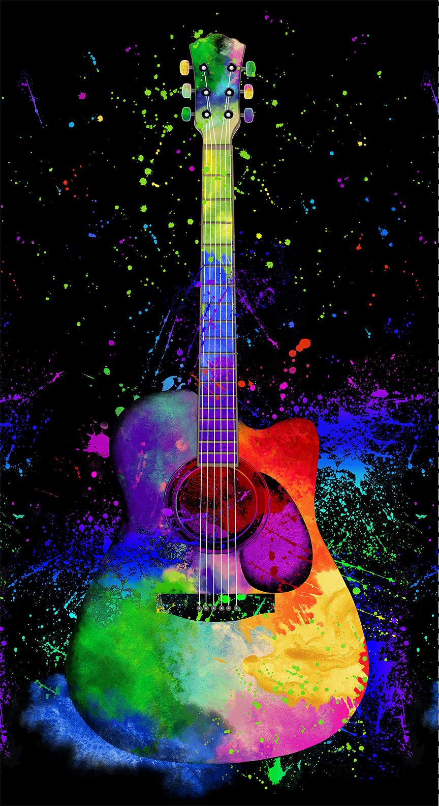 Painted Guitar Panel Fabric by Timeless Treasures
