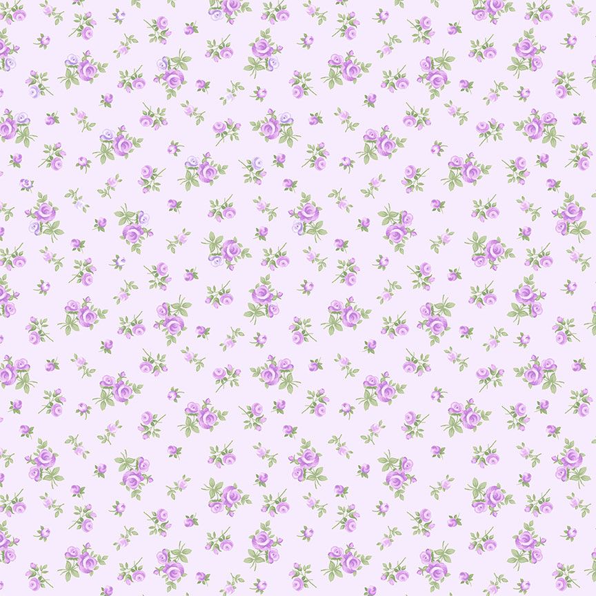 Tossed Tiny Rose Lilac fabric by Timeless Treasures – soft floral print