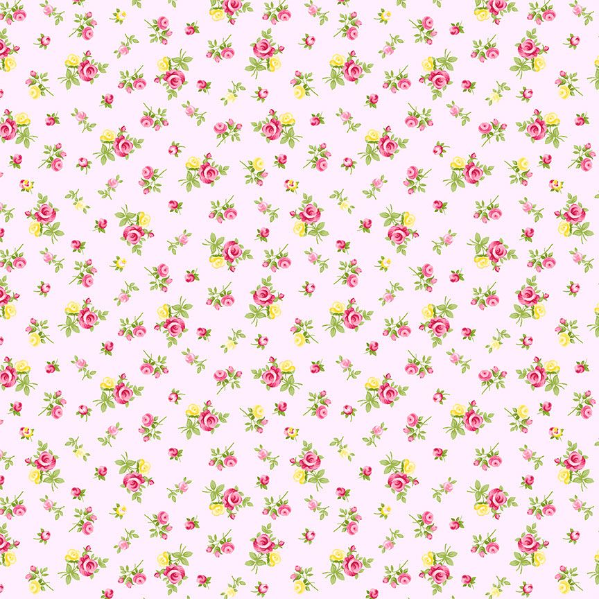Tossed Tiny Rose Pink Yardage