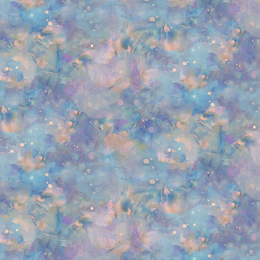 Soft blue watercolor texture abstract cotton fabric by Timeless Treasures