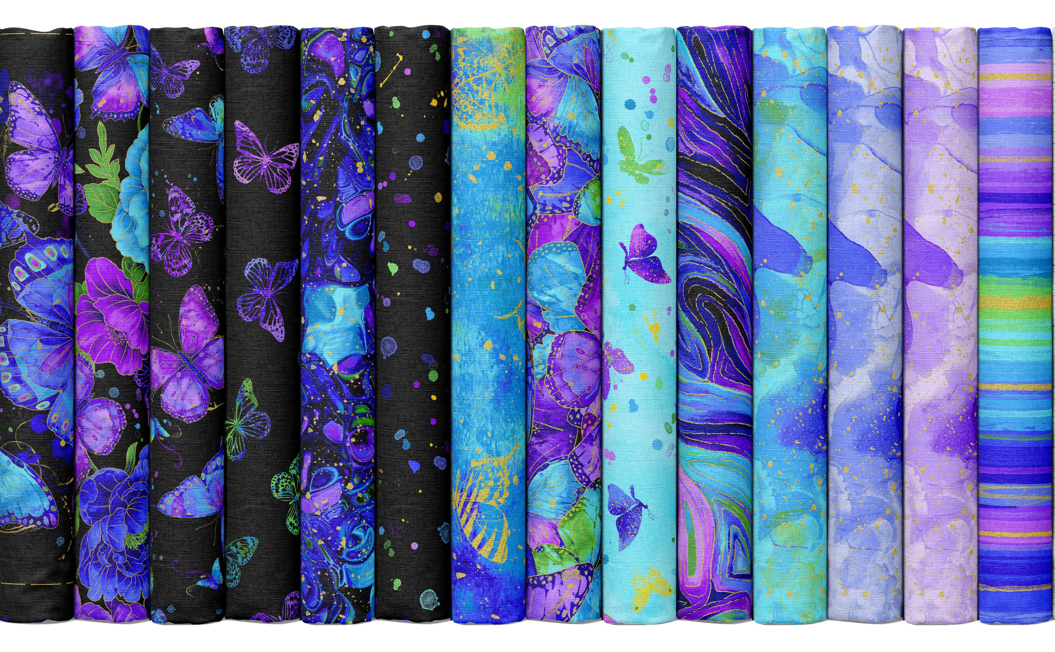Evening Glow - Water Paint Texture Aqua Yardage