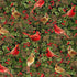Cardinals metallic Christmas fabric by Dona Gelsinger for Timeless Treasures