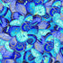 Blue, aqua, and lavender butterfly wings with metallic gold accents layered across a vibrant cotton background by Timeless Treasures.