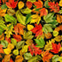 Fall is in the Air - Metallic Fall Leaves Black Yardage