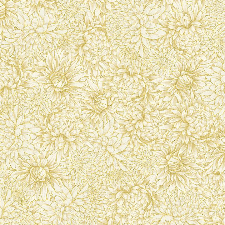 Lotus Garden metallic chrysanthemum quilting cotton fabric