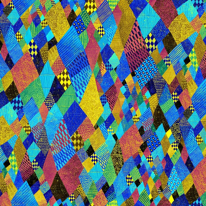 Gilded Plume - Gilded Crazy Quilt Metallic Yardage