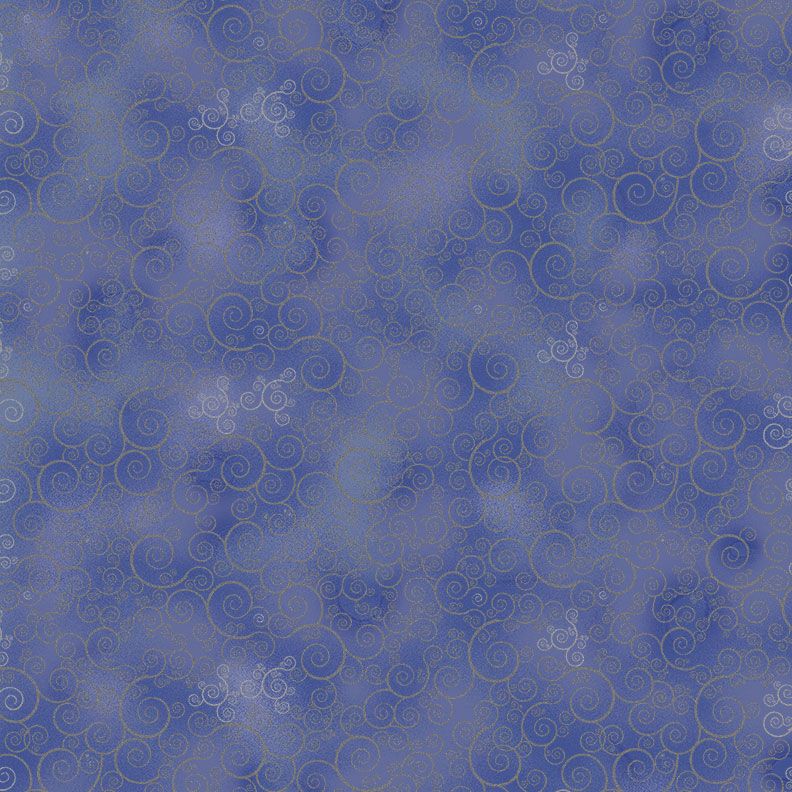 Ice Metallic Swirl Periwinkle Fabric by Timeless Treasures
