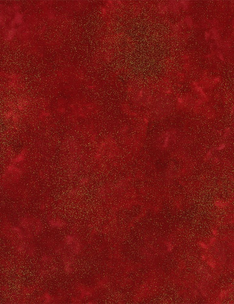 Holiday Blenders Shimmer Red Fabric with Metallic Gold by Timeless Treasures