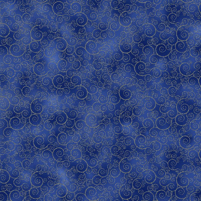 Ice Metallic Swirl Lapis Fabric by Timeless Treasures