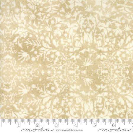 Winter Village White Paper 108 inch wide quilt backing fabric featuring tonal cream floral botanical pattern by BasicGrey for Moda Fabrics