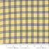 Summer Solstice Wovens Windowpane Canary woven cotton fabric featuring a warm canary yellow background with a classic navy blue windowpane plaid by Pieces To Treasure for Moda Fabrics.