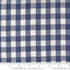 Summer Solstice Wovens Buffalo Check Nautical Blue woven cotton fabric featuring a classic navy blue and ivory buffalo check pattern by Pieces To Treasure for Moda Fabrics.