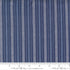 Summer Solstice Wovens Simple Stripe Nautical Blue woven cotton fabric featuring alternating navy blue, soft blue, and ivory stripes by Pieces To Treasure for Moda Fabrics.