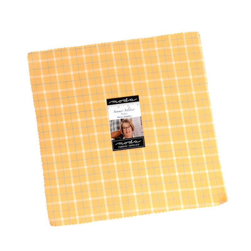 Moda layer cake yellow blue woven plaid gingham fabric squares