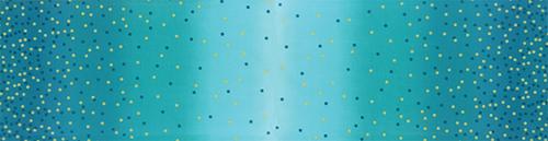 Ombre Confetti Metallic Turquoise Quilting Cotton Fabric by V and Co. for Moda Fabrics – 43/44″ wide – 10871-208M