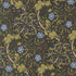 Morris Muse Seaweed Ebony quilting cotton by Barbara Brackman for Moda Fabrics featuring flowing botanical vines, delicate blue flowers, and intricate Arts & Crafts scrollwork on a rich ebony background.